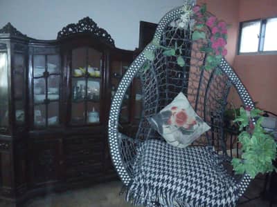 beautiful jhula swing chair with cushion and chain and hook included