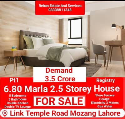 6.80 Marla 2.5 Storey House For Sale At Link Temple Road Mozang Lahor