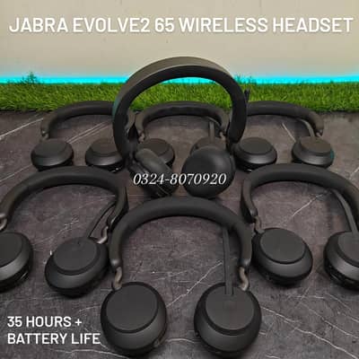 JABRA EVOLVE2 65 WIRELESS HEADSET 30+ Hours Battery Time 3 Microphone