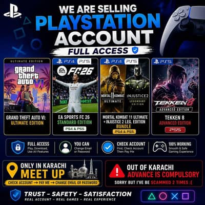 PLAYSTATION ACCOUNT WITH GTA 6 ULTIMATE EDITION discounted prices