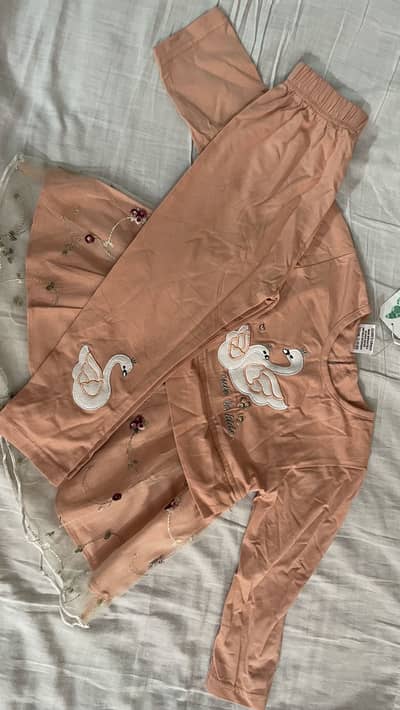  Brand New UK Imported Baby Girl 3-Piece Frock Set (12–18 Months)