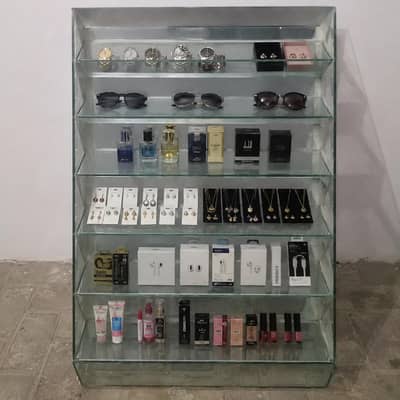 6-Step Glass Display Rack | Jewelry, Cosmetics & Shop Display Shelf