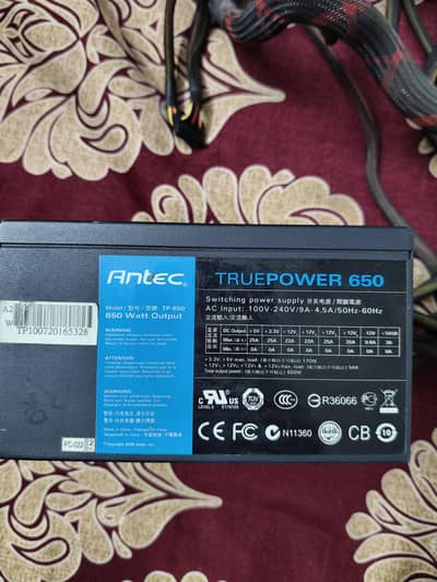 Antec 650 watts gaming power supply.