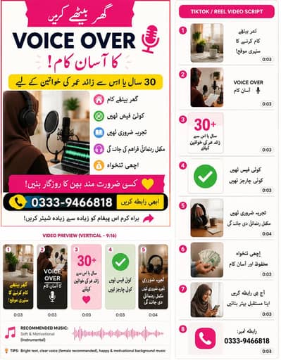 Female Voice Over Artist Required