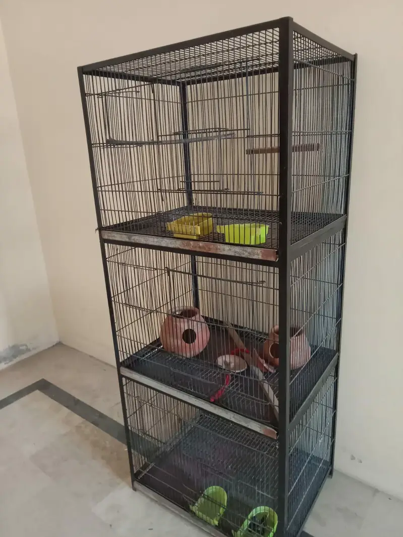 3 portion bird cage
