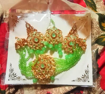 Emerald Green Traditional Bridal Choker Jewelry Set