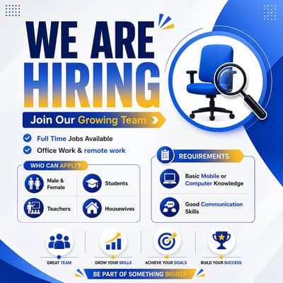 We are hiring male's and females