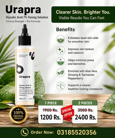 Urapra Glycolic Acid 7% Toning Solution | Original | Acne, Dark Spots