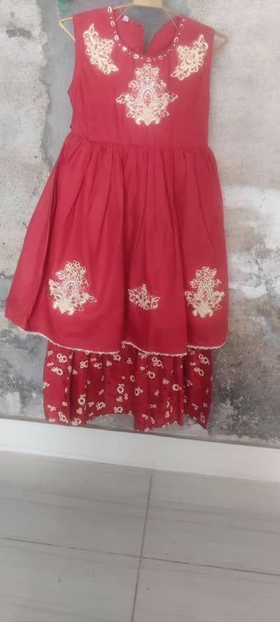 beautiful red sharara set