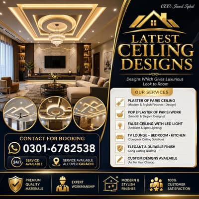 False Ceiling | Forceiling | Wall Frames | Plastic of Paris Works