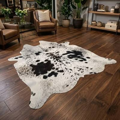 Rugs natural cow hair on