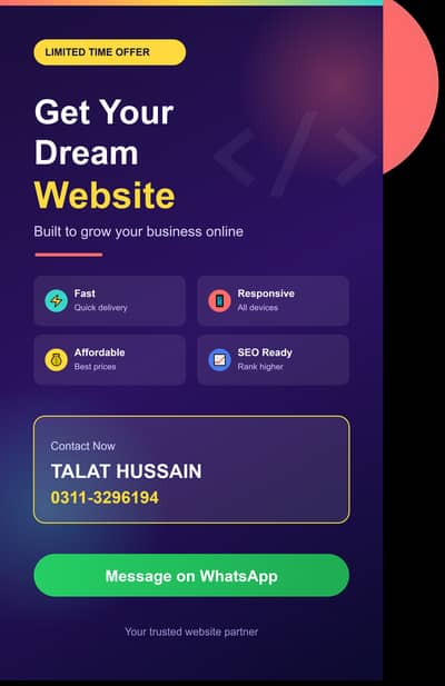 Urgent Website design , CV, Logo, Menu Design in 1 Hours - EASYpaisa