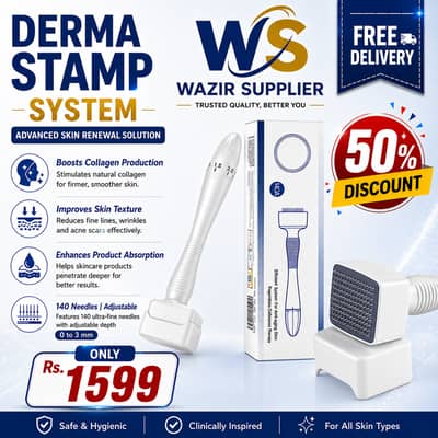 DERMA STAMP with adjustable Needle Length (0.25mm to 3mm)