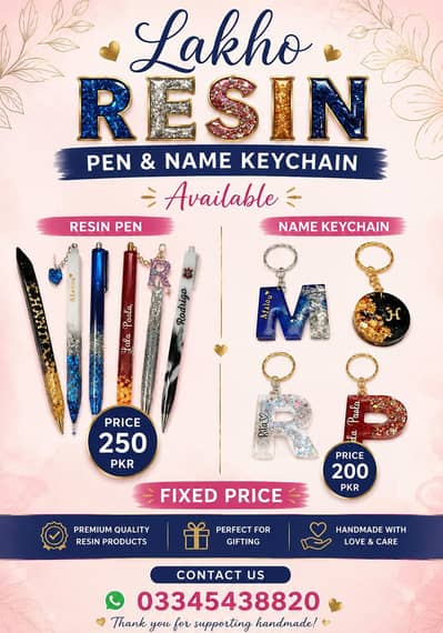 Resin key cahain and resin pen are avaialble
