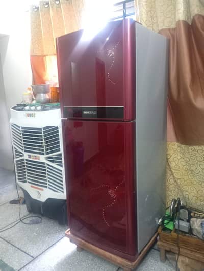 Orient Glass Door Fridge 12/14 Cubic - Maroon - 10/10 Condition