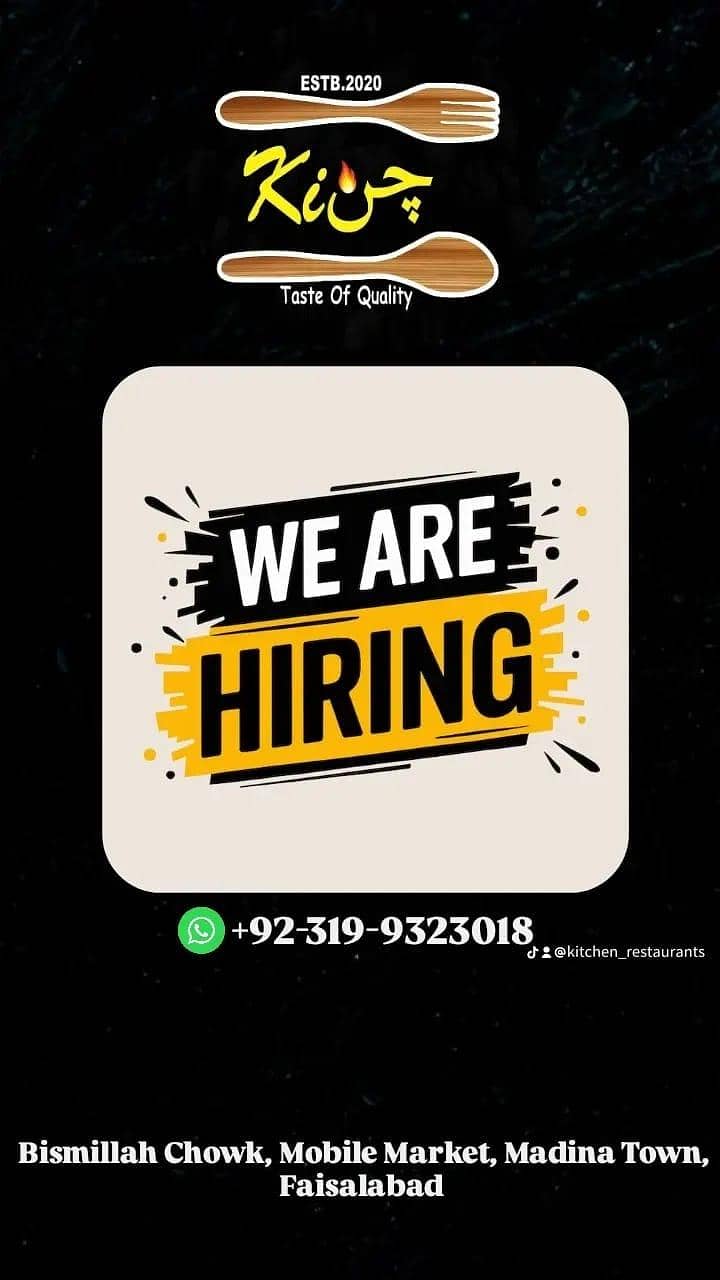 Kitchen Helper/Chef/All Rounder 1