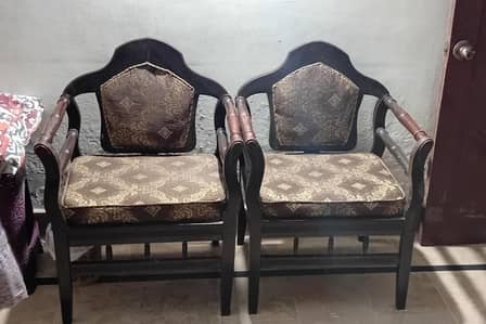 2 wooden chairs