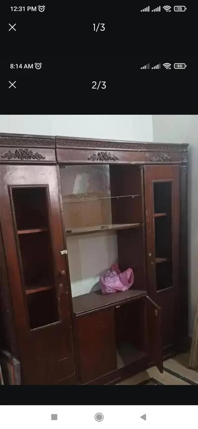 3 door crockery shelf urgent sale