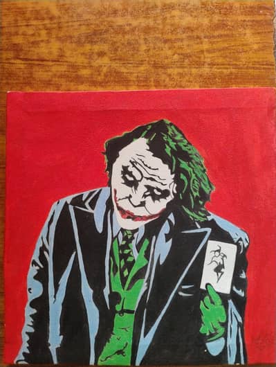 Selling an excellent painting of an famous character of Joker.