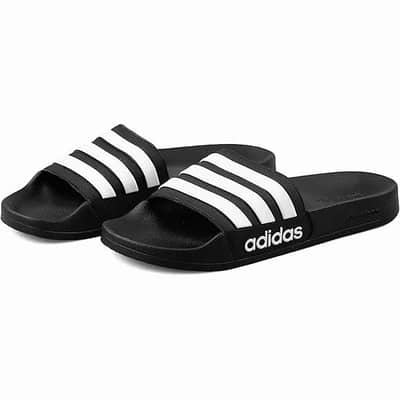 Adidas Adilette slides -black in white