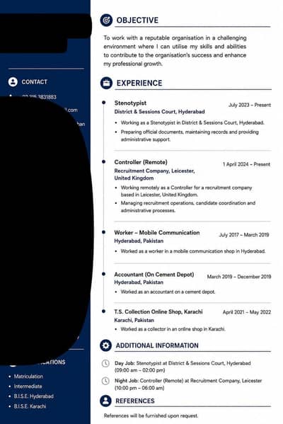Need a Job at Hyderabad