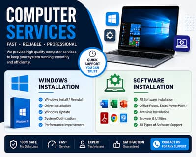 WINDOW INSTALATION, SOFTWARE INSTALATION AND LAD INSTALATION