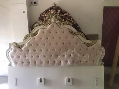 Almost new king size bed with side tables and dressing table