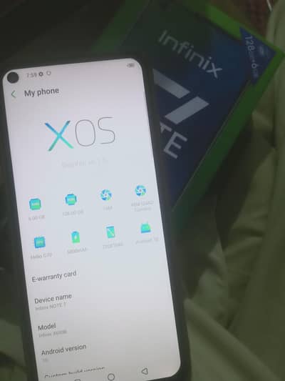 Infinix Note 7 with box 6/128 All okay urgent sale good battery timing
