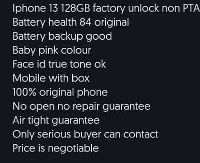 i phone 13 non PTA