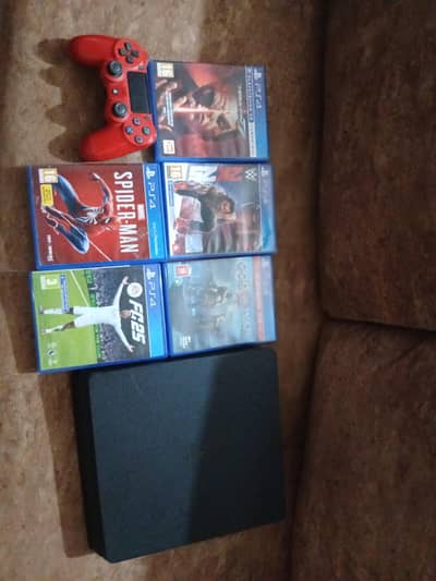 PS4 for sale used with 1 controller 5 games