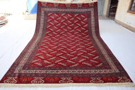 Handmade Afghan Turkmen yamut Red Carpet 6.2x9.2ft Premium Quality