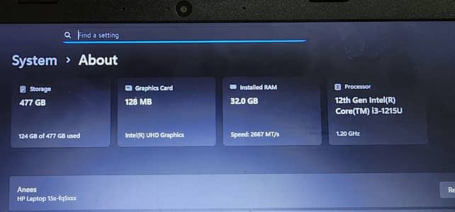 HP Core i3 12th Gen