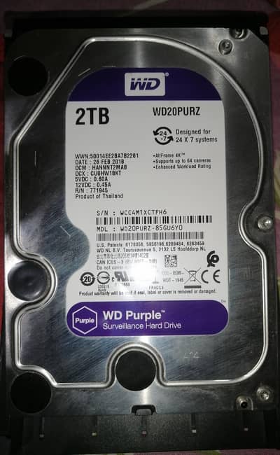 WD 2 TB hard drive