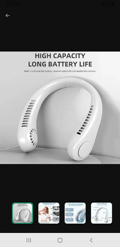 portable neck fan -rechargable  delivery free