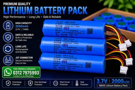 Lithium ion Cells 2000 mah 3.7Volt. . 230 Each Cells.