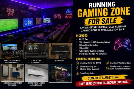 Gaming zone for sale