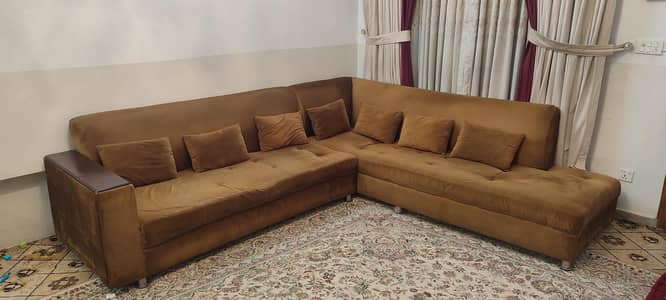 L shaped 7 seater used sofa for sale.