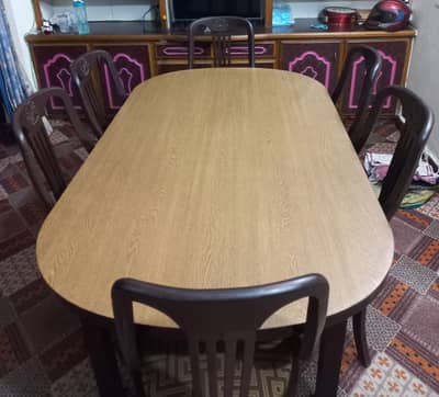 Wooden dining table 6 seater