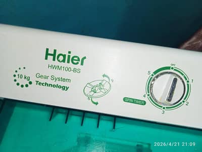 Haier washing machine twin tub model number HWM100-BS