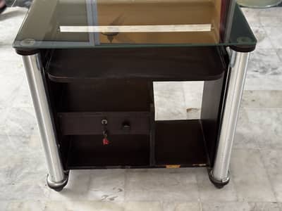 Side table with glass top