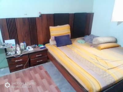 bed with 2 side table. dressing table +3 door wordrob