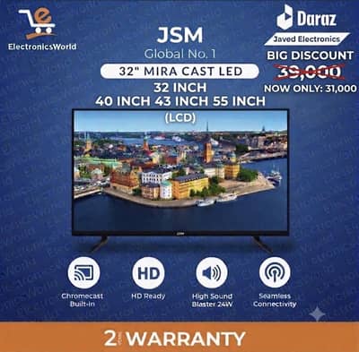 JSM big discount lcd 2 year warranty 32”43” 40“ 55“ inch WhatsApp on