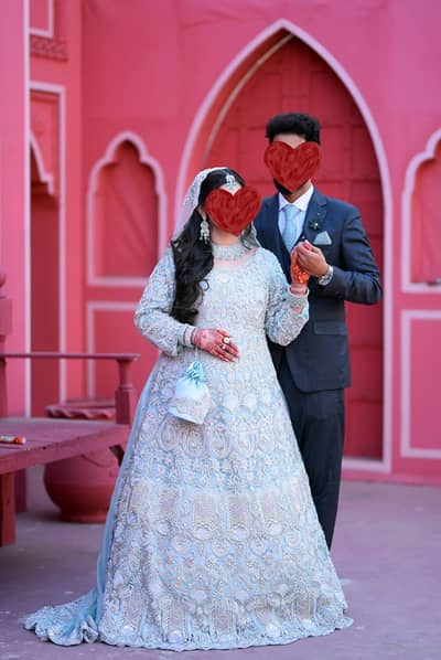 Bridal walima dress with tail