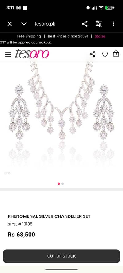 Discounted Stunning Tesoro Chandelier Silver Bridal Set