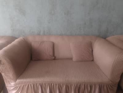 4-Seater Sofa Set with New Covers – Good Condition