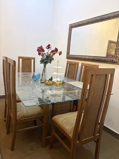 Wooden golden dinning table
