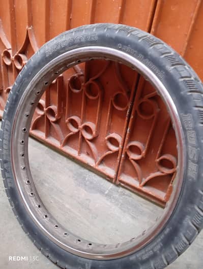 Tyre and Rim for sale 70cc (6ply)