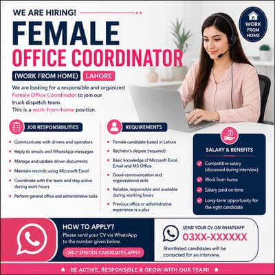 Female Office Assistant (Work From Home)