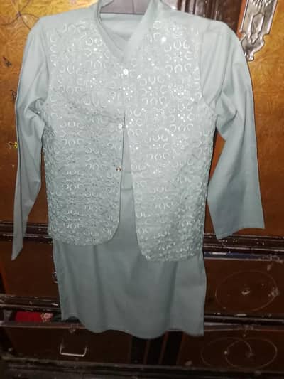 shlwar kameez with waist coat