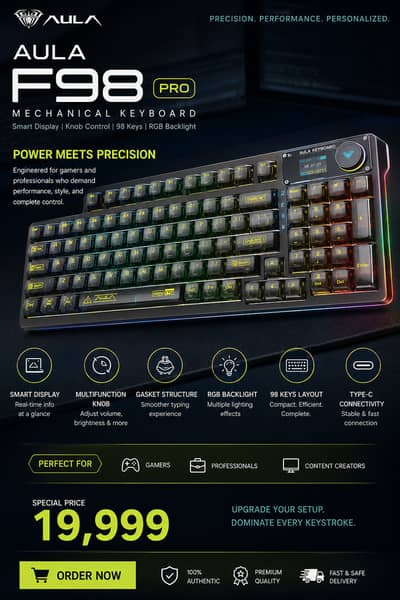 Mechanical Keyboard (Aula F98 Pro For Gaming)